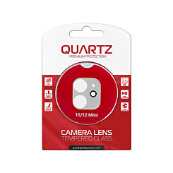 Buy the QUARTZ clear back camera tempered glass for iPhone 11 and 12 Mini.
