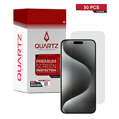Order the Quartz Clear Tempered Glass for iPhone 16 Pro Max in a pack of 50.