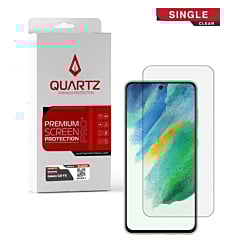 Buy the QUARTZ Clear Tempered Glass for Galaxy S21 FE, Single Pack.