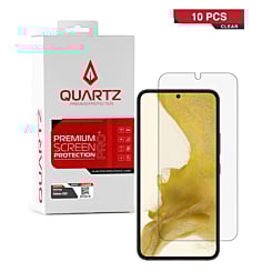 Order the QUARTZ Clear Tempered Glass for Galaxy S22, Pack of 10.
