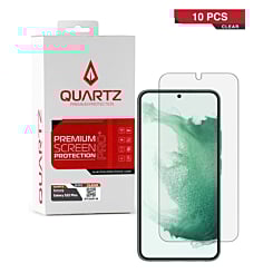 Grab the wholesale deals on the QUARTZ Clear Tempered Glass for the Galaxy S22 Plus, pack of 10.
