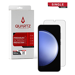 Buy the QUARTZ Clear Tempered Glass for Galaxy S24 and S25, single pack.