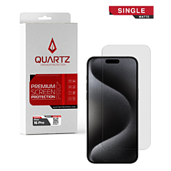 Grab wholesale deals on the QUARTZ Matte Tempered Glass for iPhone 16 Pro, single pack.