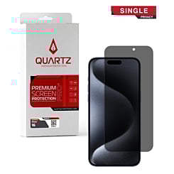 Stock up on the QUARTZ privacy tempered glass for iPhone 16 in a single pack.
