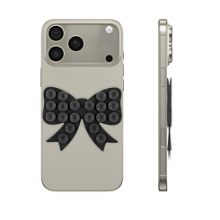 Fashion Bow Beads Silicone Suction Cup Phone Holder - BLACK (Only Ground Shipping)