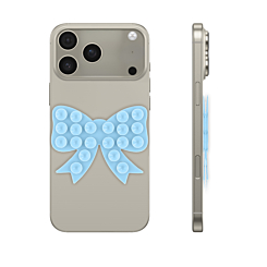 Fashion Bow Beads Silicone Suction Cup Phone Holder - LIGHT BLUE (Only Ground Shipping)