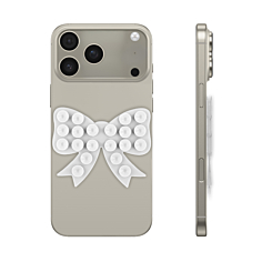 Fashion Bow Beads Silicone Suction Cup Phone Holder - WHITE (Only Ground Shipping)