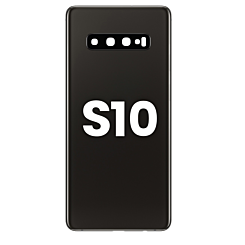 Buy the back glass with camera lens and adhesive for Galaxy S10 in Ceramic Black.
