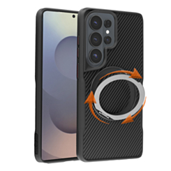 Premium Quality Magnetic Protective Case with 360 Rotating Ring Stand for Galaxy S26 Ultra (BLACK) (Only Ground Shipping)