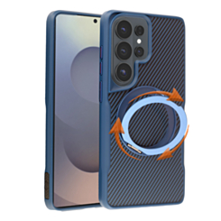 Premium Quality Magnetic Protective Case with 360 Rotating Ring Stand for Galaxy S26 Ultra (NAVY) (Only Ground Shipping)