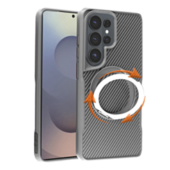 Premium Quality Magnetic Protective Case with 360 Rotating Ring Stand for Galaxy S26 Ultra (SILVER) (Only Ground Shipping)