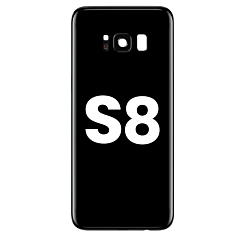 Back Glass with Camera Lens and Adhesive for Galaxy S8 (BLACK)