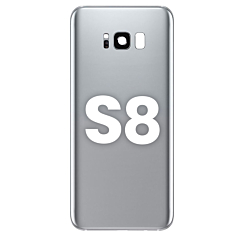 Back Glass with Camera Lens and Adhesive for Galaxy S8 (SILVER)