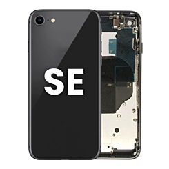 Back Housing Frame with Small Components Pre-Installed for iPhone SE (2020) (NO LOGO) (BLACK)