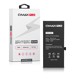 Shop the QMAX Plus replacement battery for iPhone SE 2022 with 2050 mAh capacity.