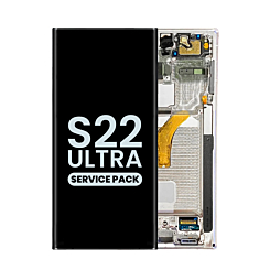 OLED Assembly with Frame for Galaxy S22 Ultra (S908) (PHANTOM WHITE) (Service Pack)