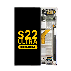 OLED Assembly with Frame for Galaxy S22 Ultra (S908) (PHANTOM WHITE) (Premium)