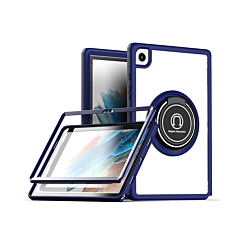 Hard PC Rear / Soft TPU Colorful Border Case with I-ring Holder - BLUE for Galaxy Tab A7 Lite (T220 / T225) 8.7" (Only Ground Shipping)