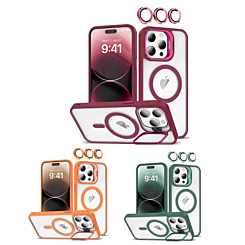 Transpalet Silicone case & Camera stand with Camera Lens for iPhone 15 Pro Max (Only Ground Shipping)