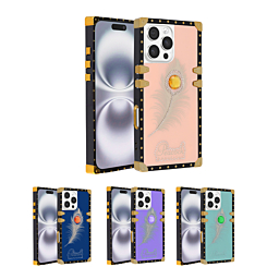 Peacock Feather Design Square Case for iPhone 16 Pro (Only Ground Shipping)