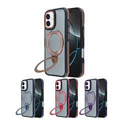 Matte Transparent Case with Wireless Charging Kickstand for iPhone 17 (Only Ground Shipping)