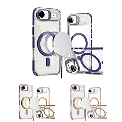 Thin Magnetic Clear Case with Camera Stand Kickstand for iPhone 17 (Only Ground Shipping)