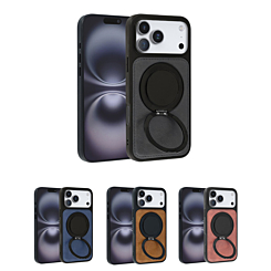 Slim Leather Case with Wireless Charging Kickstand for iPhone 17 Pro (Only Ground Shipping)