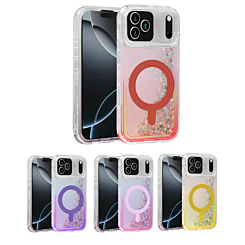 Wireless Charging Protective Glitter Liquid Bumper Case for iPhone 17 Pro (Only Ground Shipping)