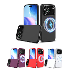 Soft Solid Silicone Case with Wireless Charging for iPhone 17 Pro (Only Ground Shipping)