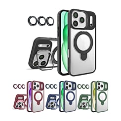 Magnetic Clear Case with 2 Kickstand & Camera Lens for iPhone 17 Pro Max (Only Ground Shipping)