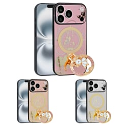 Wireless Charging Luxury Diamond Shiny Cases with Ring for iPhone 17 Pro Max (Only Ground Shipping)