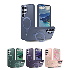 Galaxy S26 Ultra Carbon Wireless Charging Case with Ring Stand (Only Ground Shipping)
