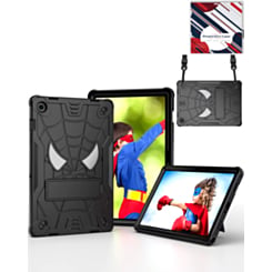 Rugged SpiderGrip Tablet Case with Kickstand & Shoulder Strap (BLACK) for Galaxy Tab A9 Plus 2023 (11") (X210, X216, X218) (Only Ground Shipping)