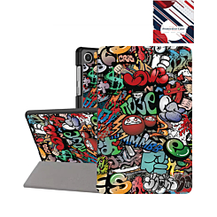 Old Style Notebook Design Case - Graffiti for Galaxy Tab A9 Plus 2023 (11") / Tab A11 Plus 2025 (11") (Only Ground Shipping)