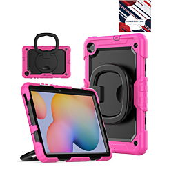 Silicone Cas with 360 Folding Handle Grip for Galaxy Tab S6 lite 10.4" - ROSE PINK (Only Ground Shipping)
