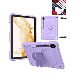 Protective Butterfly Stand Design Case - PURPLE for Galaxy Tab S9 / Tab S9 FE / Tab S10 FE / Tab S10 Lite (Only Ground Shipping)