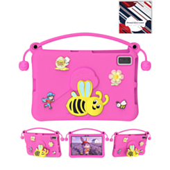 Kids Shockproof Tablet Case with Bee Handle Stand (HOT PINK) for Galaxy Tab S9 / Tab S9 FE / Tab S10 FE / Tab S10 Lite (Only Ground Shipping)
