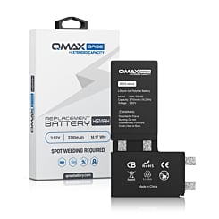 Stock up on the QMAX Base extended capacity replacement battery for iPhone XS Max with 3710 mAh – spot weld required.