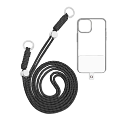 Adjustable Braided Phone Lanyard (3.6ft) (BLACK & WHITE) (Only Ground Shipping)