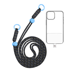 Adjustable Braided Phone Lanyard (3.6ft) (DARK BLUE & WHITE) (Only Ground Shipping)