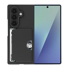 Shockproof Case with Card Holder Slot for Galaxy Z Fold 8 Ultra / Z Fold 7 (BLACK) (Only Ground Shipping)