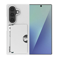 Shockproof Case with Card Holder Slot for Galaxy Z Fold 8 Ultra / Z Fold 7 (WHITE) (Only Ground Shipping)