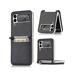 Galaxy Z Flip 3 Genuine Leather Case - BLACK (Only Ground Shipping)