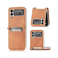 Galaxy Z Flip 3 Genuine Leather Case - BROWN (Only Ground Shipping)