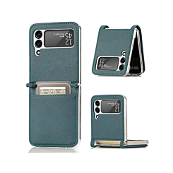 Galaxy Z Flip 3 Genuine Leather Case - GREEN (Only Ground Shipping)