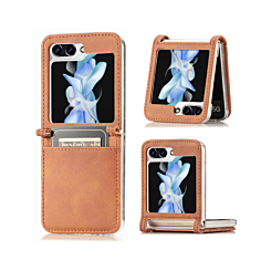 Galaxy Z Flip 5 Genuine Leather Case - BROWN (Only Ground Shipping)