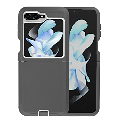 Heavy Duty Case for Galaxy Z Flip 6 / Z Flip 7 FE (DARK GRAY & WHITE) (Only Ground Shipping)