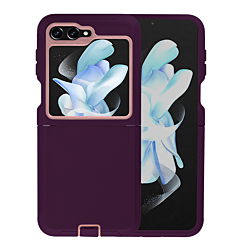 Heavy Duty Case for Galaxy Z Flip 6 / Z Flip 7 FE (MAROON & PINK) (Only Ground Shipping)
