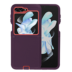 Heavy Duty Case for Galaxy Z Flip 6 / Z Flip 7 FE (DARK PURPLE & HOT PINK) (Only Ground Shipping)