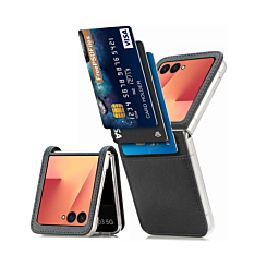 Galaxy Z Flip 7 Genuine Leather Case - BLACK (Only Ground Shipping)